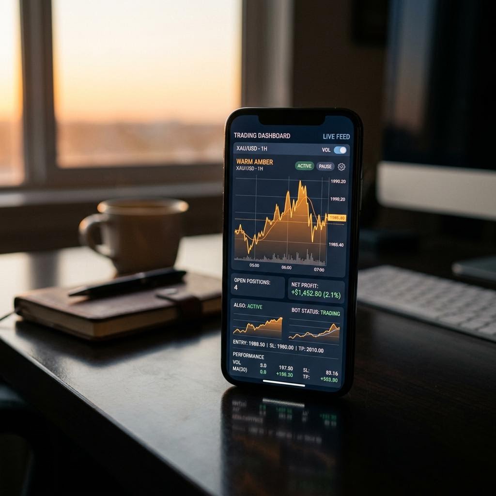 Zeravisk Trading-Dashboard auf einem Smartphone